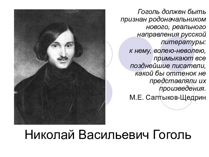 Николай Васильевич Гоголь. Жизнь и творчество Н.В. Гоголя