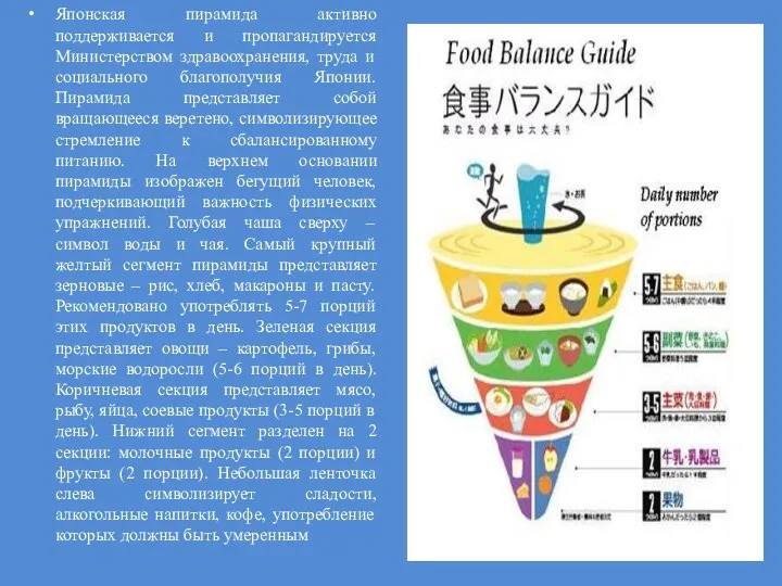 Японская пирамида активно поддерживается и пропагандируется Министерством здравоохранения, труда и