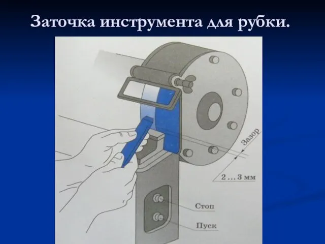 Заточка инструмента для рубки.