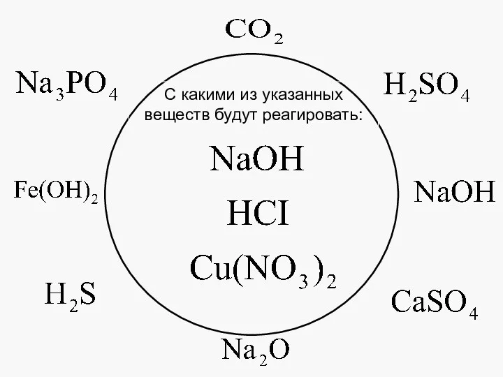 С какими из указанных веществ будут реагировать: