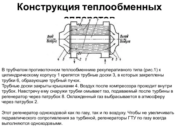 Конструкция теплообменных аппаратов В трубчатом противоточном теплообменнике рекуперативного типа (рис.1)