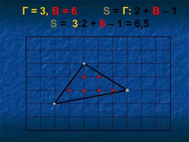 Г = 3, В = 6 S = Г: 2