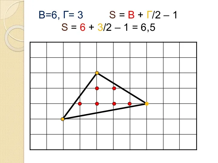 B=6, Г= 3 S = В + Г/2 – 1