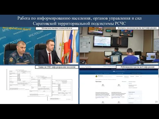 Работа по информированию населения, органов управления и сил Саратовской территориальной