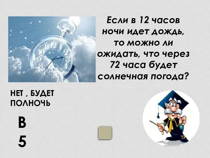 Если в 12 часов ночи идет дождь, то можно ли