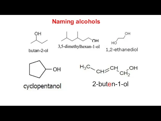 2-buten-1-ol Naming alcohols