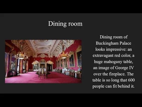 Dining room of Buckingham Palace looks impressive: an extravagant red