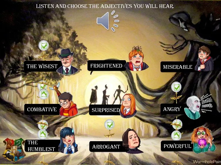 Listen and choose the adjectives you will hear.
