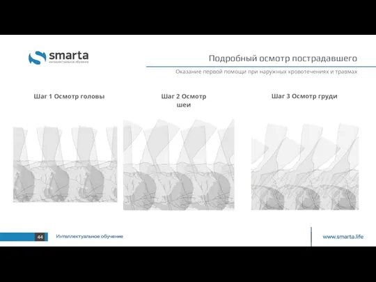 Подробный осмотр пострадавшего Оказание первой помощи при наружных кровотечениях и