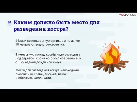 Каким должно быть место для разведения костра? Вблизи деревьев и