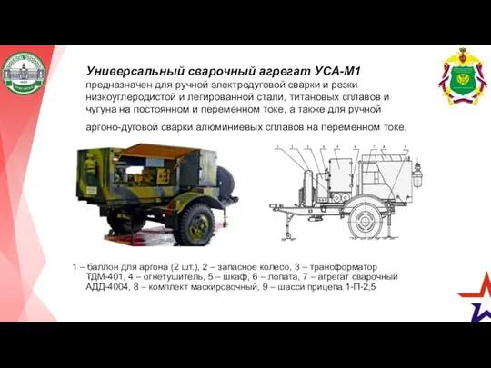 Универсальный сварочный агрегат УСА-М1 предназначен для ручной электродуговой сварки и