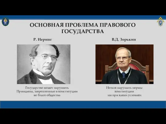 ОСНОВНАЯ ПРОБЛЕМА ПРАВОВОГО ГОСУДАРСТВА