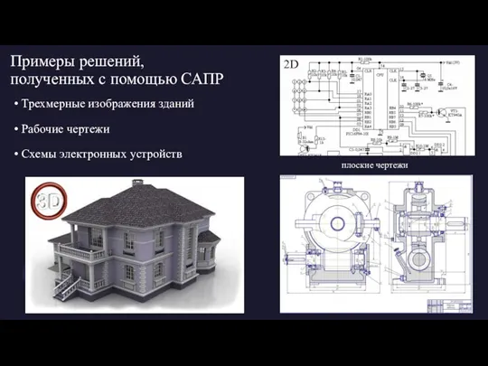 Примеры решений, полученных с помощью САПР Трехмерные изображения зданий Рабочие