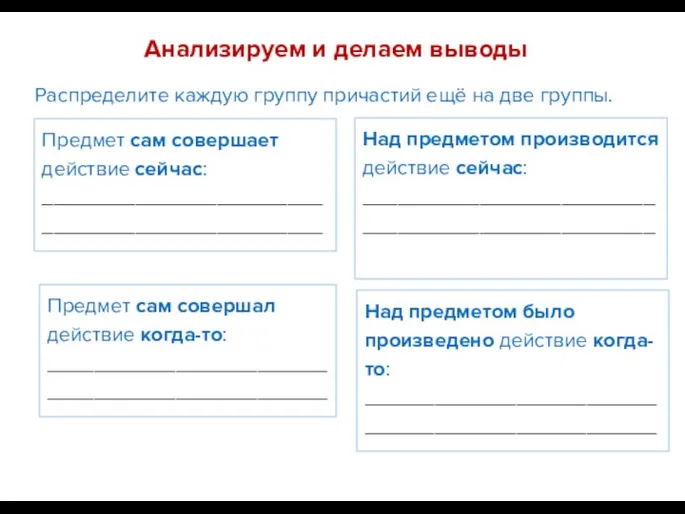 Анализируем и делаем выводы Предмет сам совершает действие сейчас: ________________________________________________