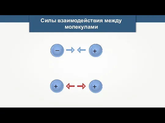 Силы взаимодействия между молекулами – + + +