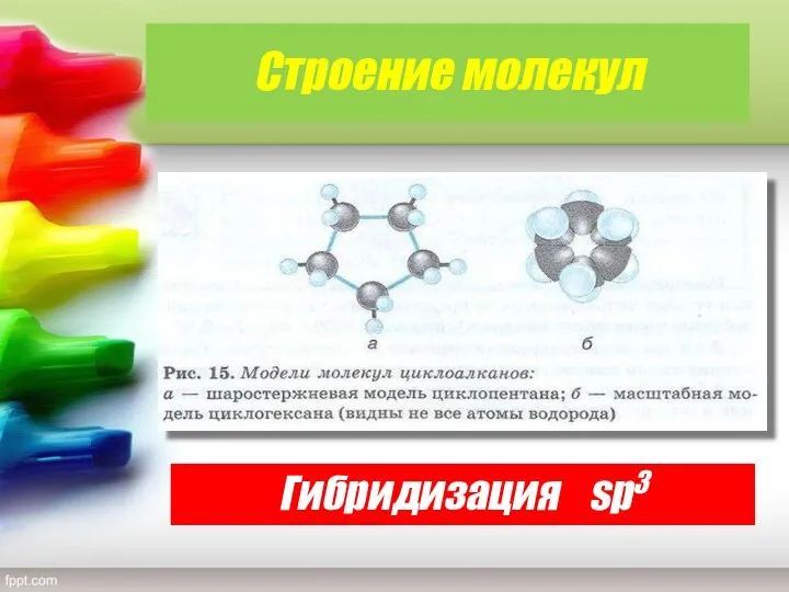 Строение молекул Гибридизация sp3