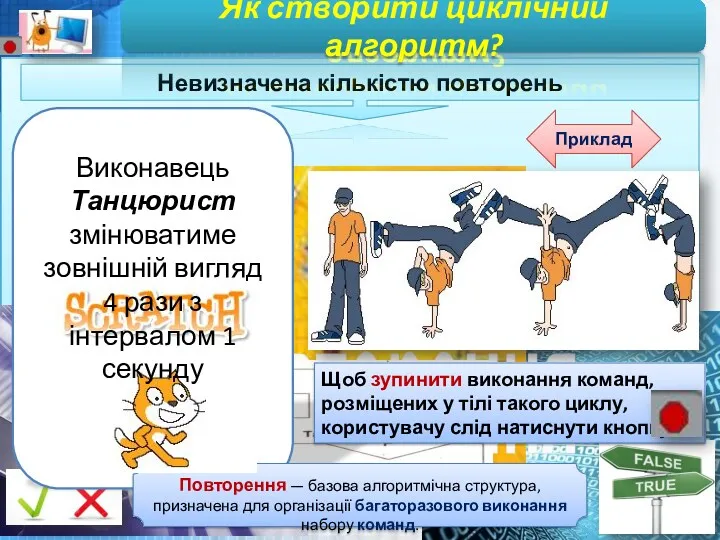 Невизначена кількістю пов­торень Як створити циклічний алгоритм? Повторення Приклад Повторення