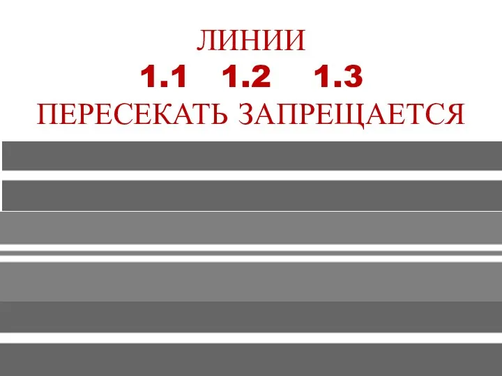 ЛИНИИ 1.1 1.2 1.3 ПЕРЕСЕКАТЬ ЗАПРЕЩАЕТСЯ