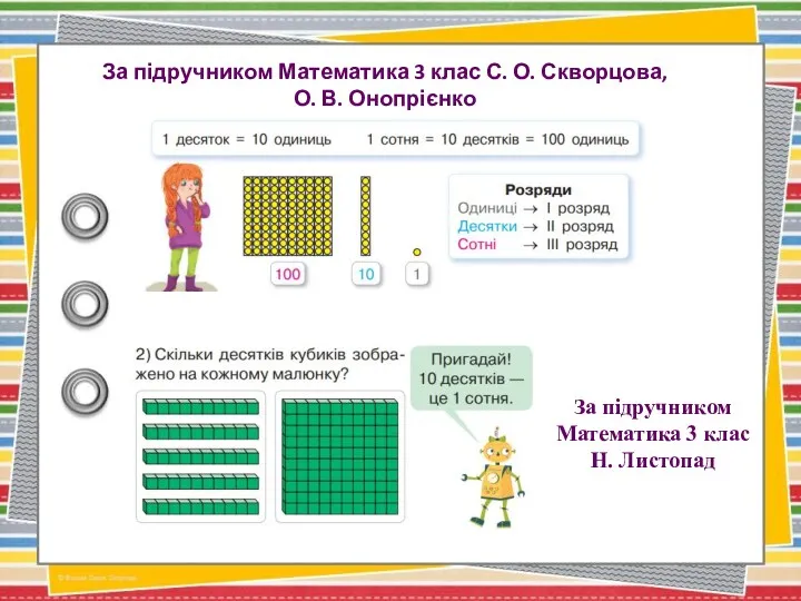 За підручником Математика 3 клас С. О. Скворцова, О. В.