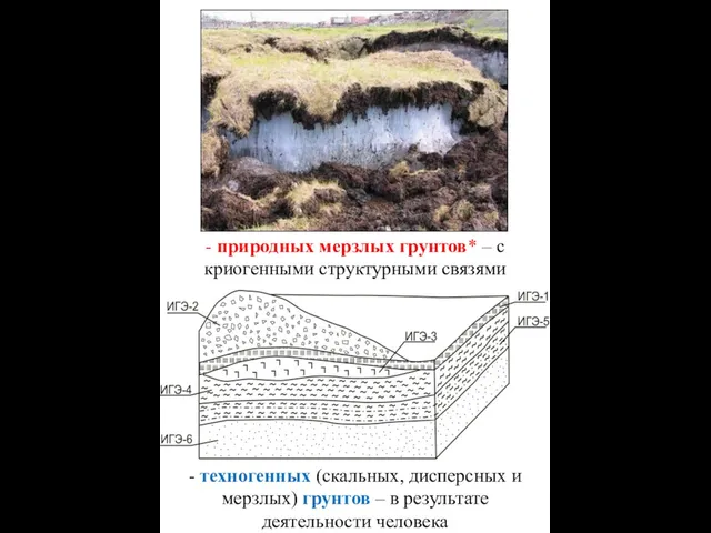 - природных мерзлых грунтов* – с криогенными структурными связями -