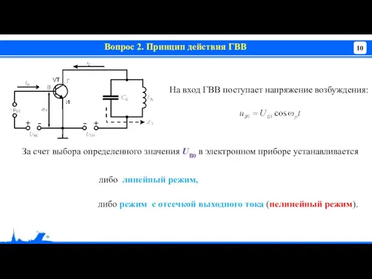 Вопрос 2. Принцип действия ГВВ На вход ГВВ поступает напряжение