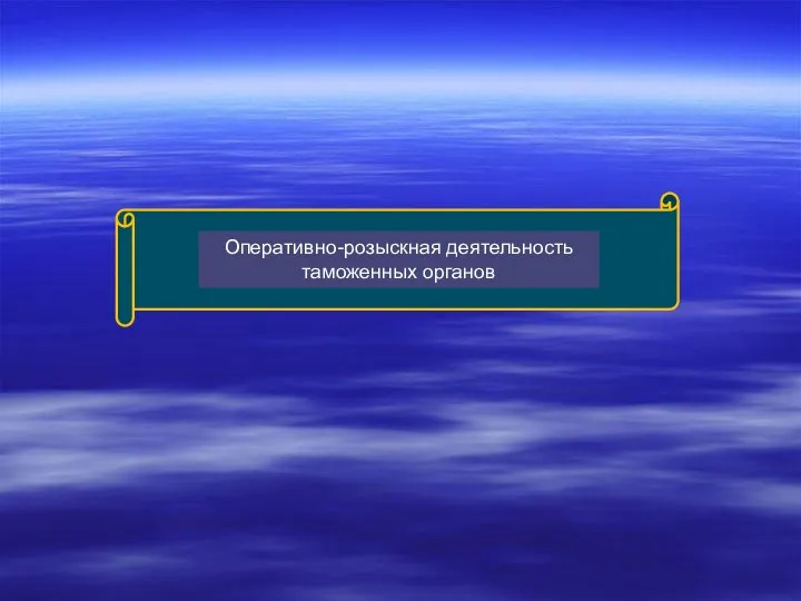 Оперативно-розыскная деятельность таможенных органов