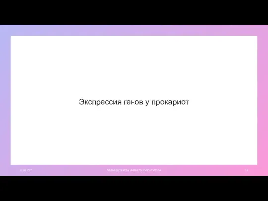 01.03.20ГГ ОБРАЗЕЦ ТЕКСТА НИЖНЕГО КОЛОНТИТУЛА Экспрессия генов у прокариот