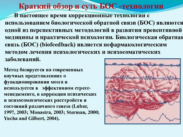 Краткий обзор и суть БОС -технологии В настоящее время коррекционные