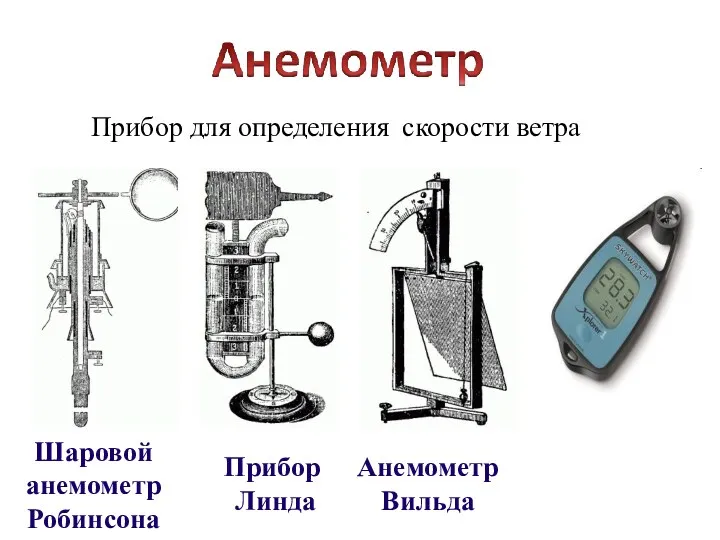 Шаровой анемометр Робинсона Анемометр Вильда Прибор Линда Прибор для определения скорости ветра