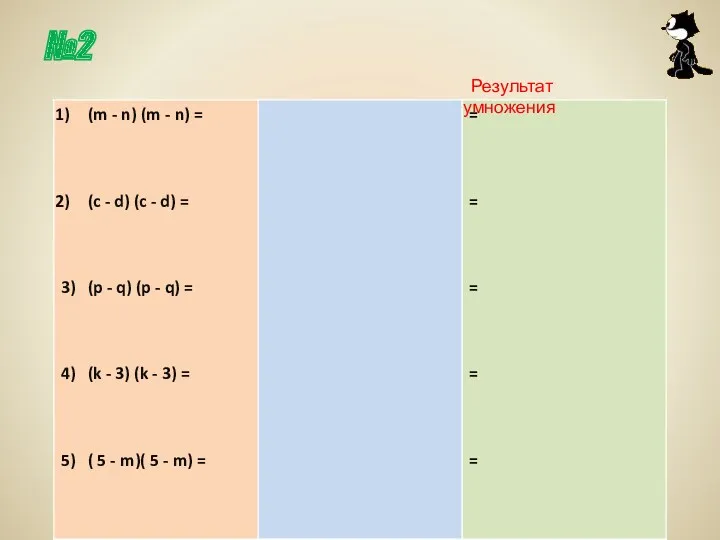 №2 Результат умножения