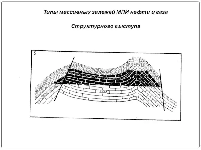 Типы массивных залежей МПИ нефти и газа Структурного выступа