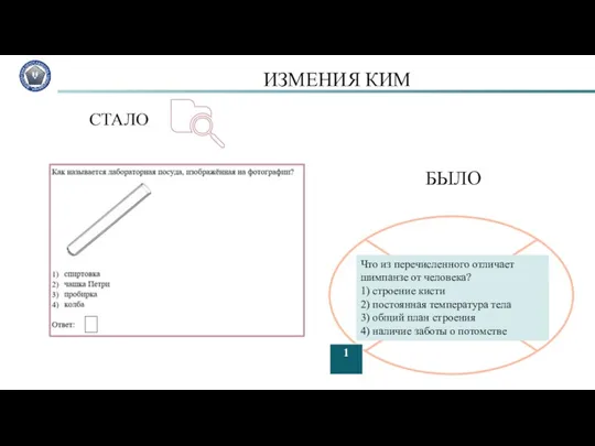 ИЗМЕНИЯ КИМ СТАЛО БЫЛО Что из перечисленного отличает шимпанзе от