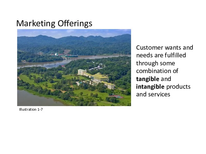 Marketing Offerings Customer wants and needs are fulfilled through some