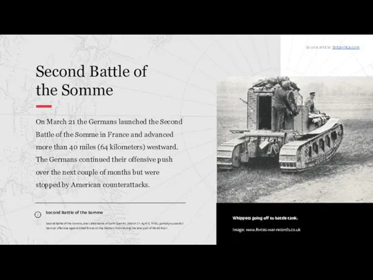 Second Battle of the Somme On March 21 the Germans