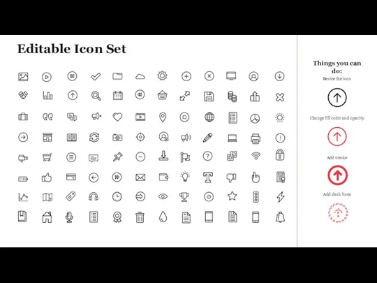 Editable Icon Set Resize the icon Change fill color and
