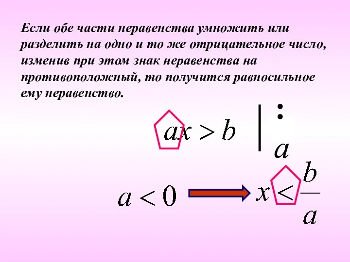 Если обе части неравенства умножить или разделить на одно и