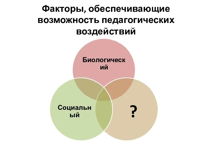 Факторы, обеспечивающие возможность педагогических воздействий