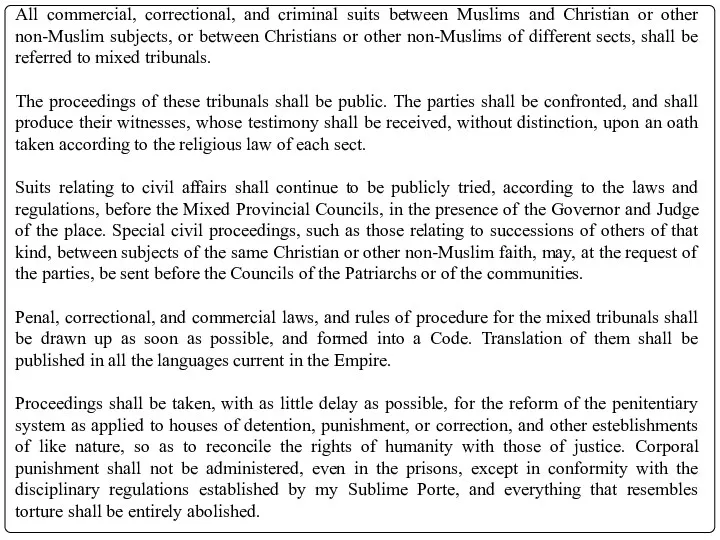 All commercial, correctional, and criminal suits between Muslims and Christian