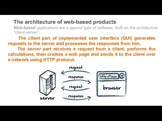 The architecture of web-based products Web-based applications are a special