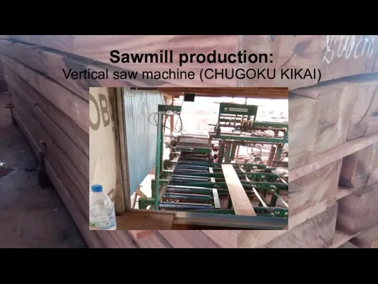 Sawmill production: Vertical saw machine (CHUGOKU KIKAI)