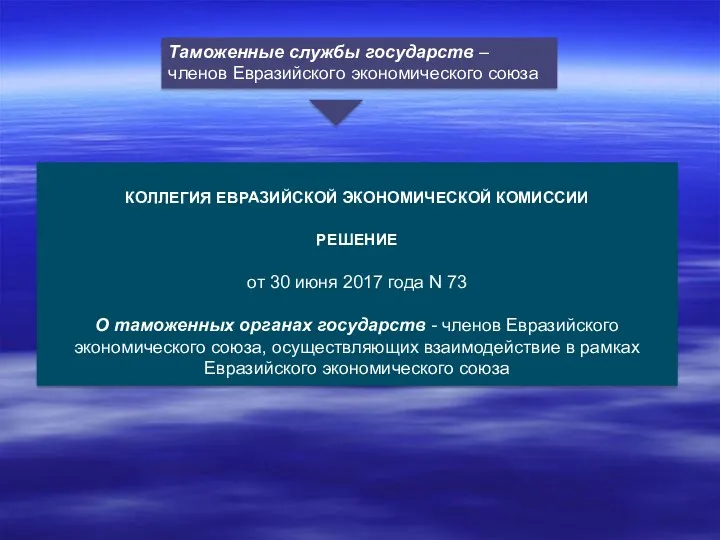 Таможенные службы государств – членов Евразийского экономического союза КОЛЛЕГИЯ ЕВРАЗИЙСКОЙ