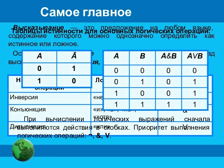 Высказывание — это предложение на любом языке, содержание которого можно