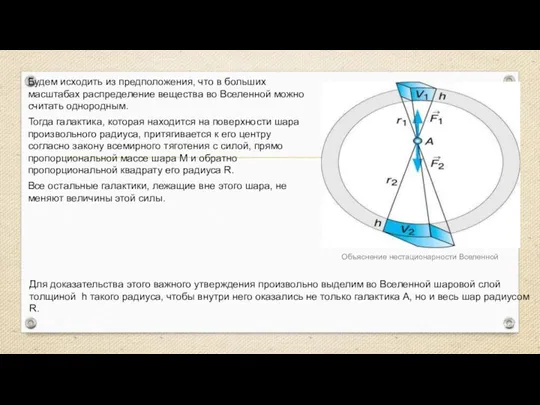 Веста Паллада Объяснение нестационарности Вселенной Будем исходить из предположения, что в больших масштабах