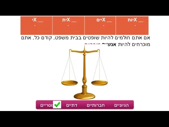 אם אתם חולמים להיות שופטים בבית משפט, קודם כל, אתם