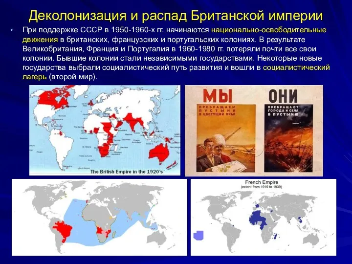 Деколонизация и распад Британской империи При поддержке СССР в 1950-1960-х