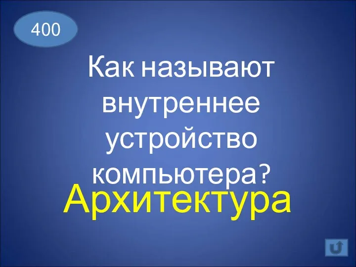 Как называют внутреннее устройство компьютера? 400 Архитектура