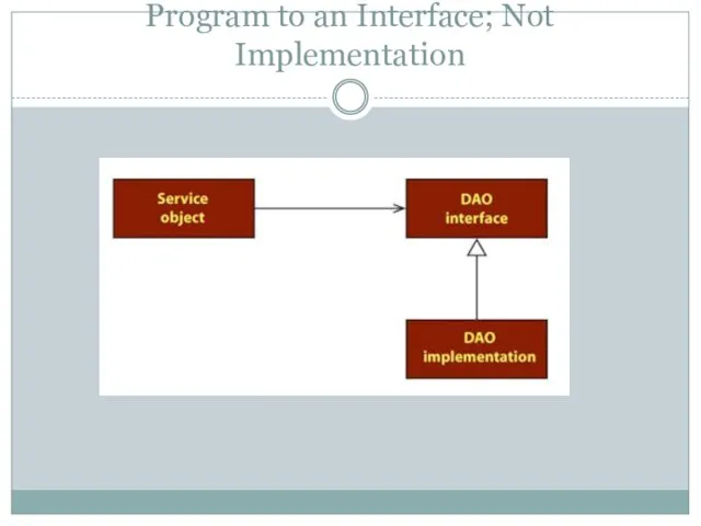 Program to an Interface; Not Implementation