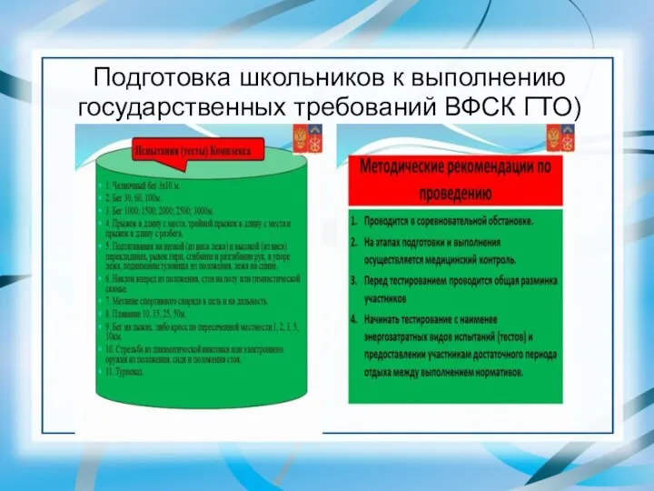Подготовка школьников к выполнению государственных требований ВФСК ГТО)