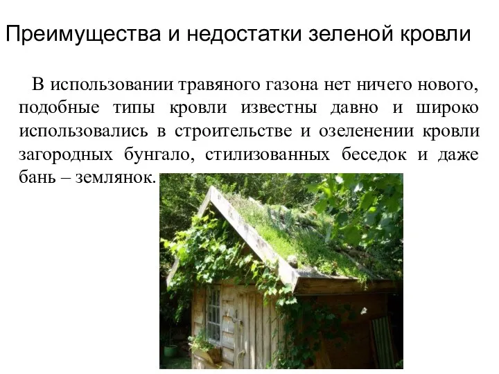 Преимущества и недостатки зеленой кровли В использовании травяного газона нет