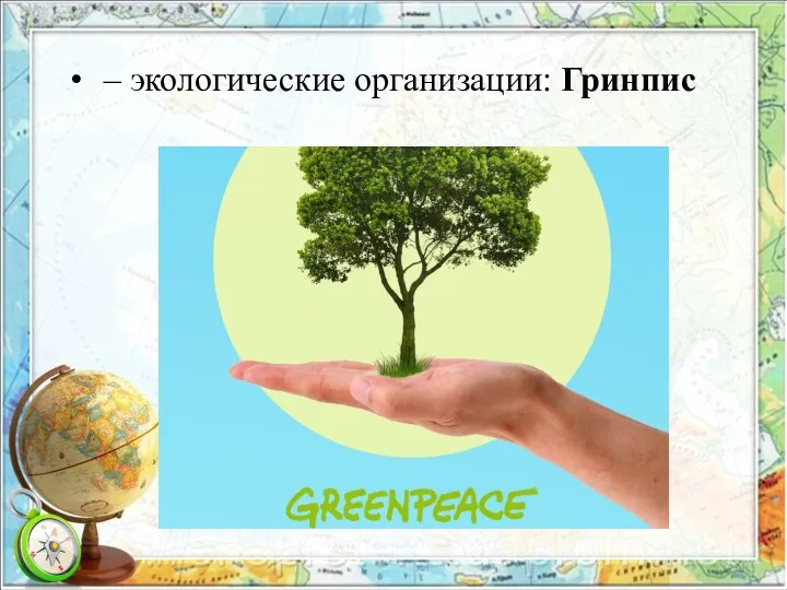 – экологические организации: Гринпис